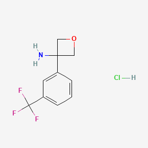 molecular formula C10H11ClF3NO B1396235 3-(3-(Trifluoromethyl)phenyl)oxetan-3-amine hydrochloride CAS No. 1349719-25-0