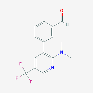 molecular formula C15H13F3N2O B1396240 3-(2-Dimethylamino-5-trifluoromethyl-pyridin-3-yl)-benzaldehyde CAS No. 1311279-59-0