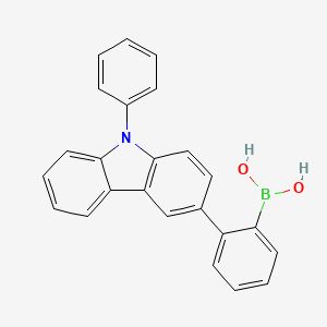 molecular formula C24H18BNO2 B13962416 (2-(9-Phenyl-9H-carbazol-3-yl)phenyl)boronic acid 