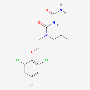 molecular formula C13H16Cl3N3O3 B1396242 1-({Propyl[2-(2,4,6-trichlorophenoxy)ethyl]carbamoyl}amino)formamide CAS No. 1296346-84-3