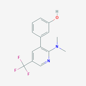 molecular formula C14H13F3N2O B1396243 3-(2-Dimethylamino-5-trifluoromethyl-pyridin-3-yl)-phenol CAS No. 1311280-02-0