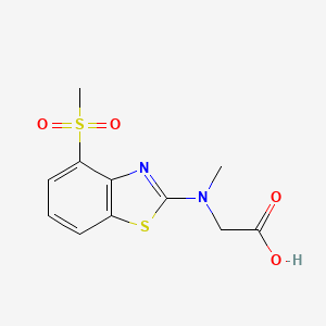 molecular formula C11H12N2O4S2 B1396245 N-methyl-N-[4-(methylsulfonyl)-1,3-benzothiazol-2-yl]glycine CAS No. 1351632-54-6