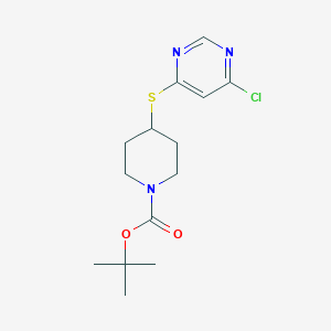 molecular formula C14H20ClN3O2S B13962458 4-(6-Chloro-pyrimidin-4-ylsulfanyl)-piperidine-1-carboxylic acid tert-butyl ester 