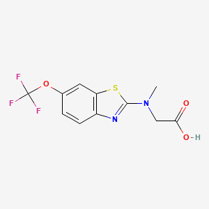molecular formula C11H9F3N2O3S B1396246 N-methyl-N-[6-(trifluoromethoxy)-1,3-benzothiazol-2-yl]glycine CAS No. 1353000-13-1