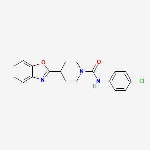 molecular formula C19H18ClN3O2 B13962474 4-(1,3-benzoxazol-2-yl)-N-(4-chlorophenyl)piperidine-1-carboxamide 
