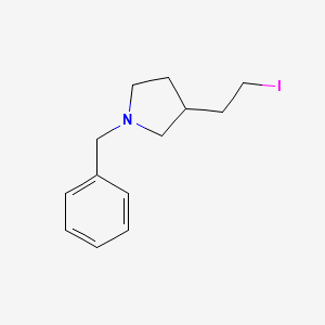 molecular formula C13H18IN B13962499 1-Benzyl-3-(2-iodoethyl)pyrrolidine 