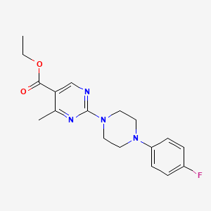 molecular formula C18H21FN4O2 B1396250 Ethyl 2-[4-(4-fluorophenyl)piperazin-1-yl]-4-methylpyrimidine-5-carboxylate CAS No. 1306738-65-7