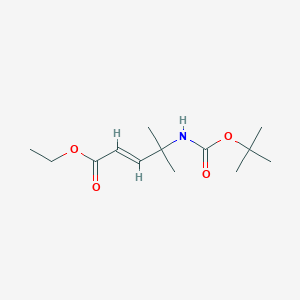 molecular formula C13H23NO4 B13962542 ethyl (2E)-4-{[(tert-butoxy)carbonyl]amino}-4-methylpent-2-enoate 