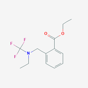molecular formula C13H16F3NO2 B13962546 Ethyl 2-((ethyl(trifluoromethyl)amino)methyl)benzoate 