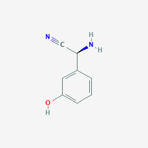 molecular formula C8H8N2O B13962567 (2S)-amino(3-hydroxyphenyl)acetonitrile CAS No. 381241-13-0