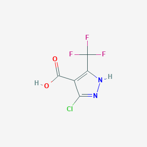 molecular formula C5H2ClF3N2O2 B1396257 5-Chloro-3-trifluoromethyl-1H-pyrazole-4-carboxylic acid CAS No. 1322794-24-0