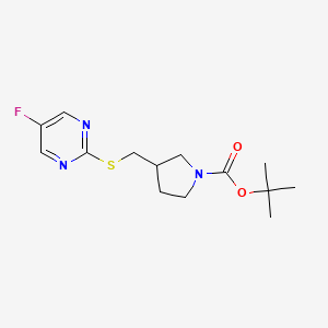 molecular formula C14H20FN3O2S B13962572 3-(5-Fluoro-pyrimidin-2-ylsulfanylmethyl)-pyrrolidine-1-carboxylic acid tert-butyl ester 
