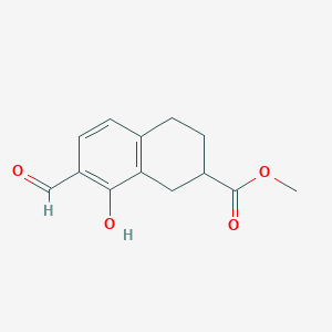 molecular formula C13H14O4 B13962586 Methyl 7-formyl-8-hydroxy-1,2,3,4-tetrahydronaphthalene-2-carboxylate 