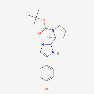 molecular formula C18H22BrN3O2 B1396260 (S)-tert-butyl 2-(5-(4-bromophenyl)-1H-imidazol-2-yl)pyrrolidine-1-carboxylate CAS No. 1007882-04-3