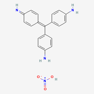 molecular formula C19H18N4O3 B13962608 C.I Basic Red 9 mononitrate CAS No. 61467-64-9