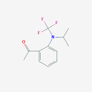 molecular formula C12H14F3NO B13962620 1-(2-(Isopropyl(trifluoromethyl)amino)phenyl)ethanone 
