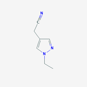 molecular formula C7H9N3 B1396264 2-(1-Ethyl-1H-pyrazol-4-yl)acetonitrile CAS No. 1238437-27-8