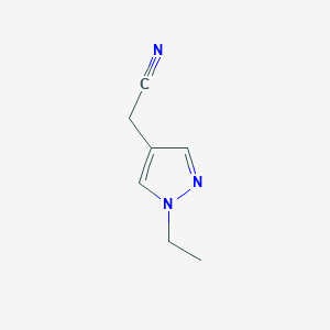 molecular formula C7H9N3 B1396264 (1-Ethyl-1H-pyrazol-4-yl)acetonitrile CAS No. 1238437-27-8