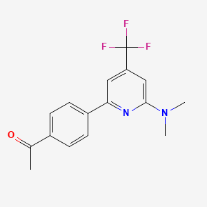 molecular formula C16H15F3N2O B1396265 1-[4-(6-Dimethylamino-4-trifluoromethyl-pyridin-2-yl)-phenyl]-ethanone CAS No. 1311280-01-9