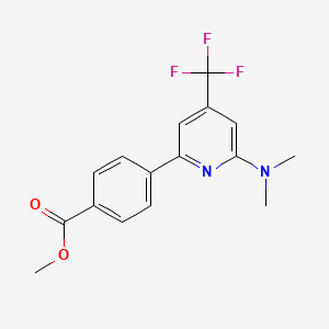 molecular formula C16H15F3N2O2 B1396266 4-(6-Dimethylamino-4-trifluoromethyl-pyridin-2-yl)-benzoic acid methyl ester CAS No. 1299607-60-5
