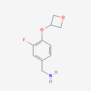 molecular formula C10H12FNO2 B1396268 [3-Fluoro-4-(oxetan-3-yloxy)phenyl]methanamine CAS No. 1349709-03-0