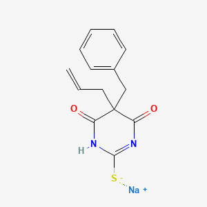 molecular formula C14H13N2NaO2S B13962705 Barbituric acid, 5-allyl-5-benzyl-2-thio-, sodium salt CAS No. 64058-13-5