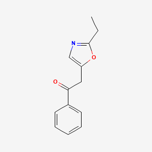 molecular formula C13H13NO2 B13962765 2-(2-Ethyl-1,3-oxazol-5-yl)-1-phenylethanone 
