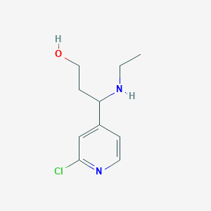molecular formula C10H15ClN2O B13962792 3-(2-Chloropyridin-4-yl)-3-(ethylamino)propan-1-ol 