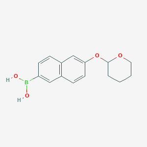molecular formula C15H17BO4 B13962834 6-(Tetrahydro-2H-pyran-2-yloxy)-2-naphthylboronic acid 