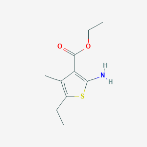 molecular formula C10H15NO2S B13962881 Ethyl 2-amino-5-ethyl-4-methyl-3-thiophenecarboxylate CAS No. 108354-77-4
