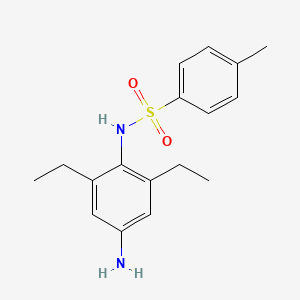molecular formula C17H22N2O2S B13962902 Benzenesulfonamide, N-(4-amino-2,6-diethylphenyl)-4-methyl- CAS No. 108451-27-0