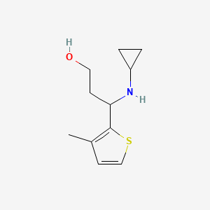 molecular formula C11H17NOS B13962916 3-(Cyclopropylamino)-3-(3-methylthiophen-2-yl)propan-1-ol 