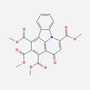 molecular formula C23H17NO9 B13962929 Tetramethyl 4-oxo-4H-pyrido[3,2,1-jk]carbazole-1,2,3,6-tetracarboxylate CAS No. 37914-17-3