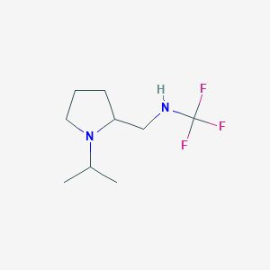 molecular formula C9H17F3N2 B13962960 1,1,1-trifluoro-N-((1-isopropylpyrrolidin-2-yl)methyl)methanamine 