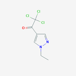 molecular formula C7H7Cl3N2O B1396303 2,2,2-Trichloro-1-(1-ethylpyrazol-4-yl)ethanone CAS No. 1306739-19-4