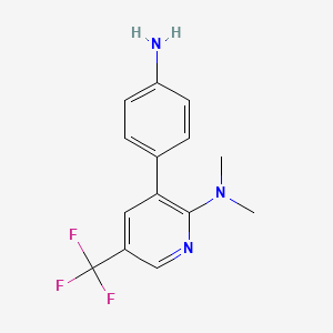 molecular formula C14H14F3N3 B1396309 [3-(4-Amino-phenyl)-5-trifluoromethyl-pyridin-2-yl]-dimethyl-amine CAS No. 1299607-52-5