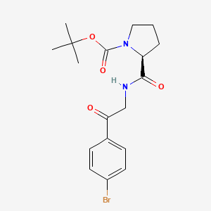 molecular formula C18H23BrN2O4 B1396310 (S)-tert-butyl 2-((2-(4-bromophenyl)-2-oxoethyl)carbamoyl)pyrrolidine-1-carboxylate CAS No. 1007881-98-2