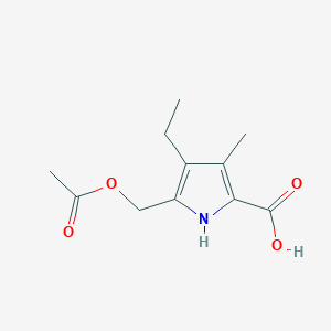 molecular formula C11H15NO4 B1396312 5-[(Acetyloxy)methyl]-4-ethyl-3-methyl-1H-pyrrole-2-carboxylic acid CAS No. 1427460-46-5