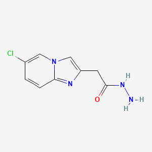 molecular formula C9H9ClN4O B1396313 2-(6-Chloroimidazo[1,2-a]pyridin-2-yl)acetohydrazide CAS No. 1216073-46-9