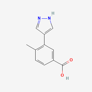 molecular formula C11H10N2O2 B1396315 4-methyl-3-(1H-pyrazol-4-yl)benzoic acid CAS No. 1309150-73-9
