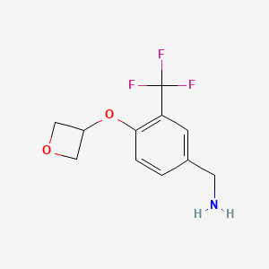 molecular formula C11H12F3NO2 B1396320 [4-(Oxetan-3-yloxy)-3-(trifluoromethyl)phenyl]methanamine CAS No. 1349717-67-4