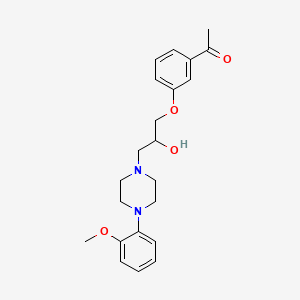 molecular formula C22H28N2O4 B13963205 3'-((2-Hydroxy-3-(4-(o-methoxyphenyl)piperazinyl))propoxy)acetophenone CAS No. 63990-75-0