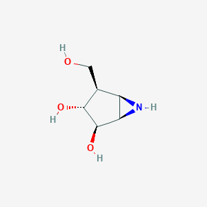 molecular formula C6H11NO3 B13963213 6-Azabicyclo[3.1.0]hexane-2,3-diol, 4-(hydroxymethyl)-, (1R,2R,3R,4R,5R)-(9CI) CAS No. 540776-09-8