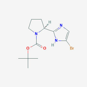 molecular formula C12H18BrN3O2 B1396322 (S)-tert-Butyl 2-(5-bromo-1H-imidazol-2-yl)pyrrolidine-1-carboxylate CAS No. 1007882-59-8