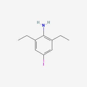 molecular formula C10H14IN B13963269 Benzenamine, 2,6-diethyl-4-iodo- CAS No. 126832-68-6
