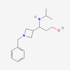 molecular formula C16H26N2O B13963275 3-(1-Benzylazetidin-3-yl)-3-(isopropylamino)propan-1-ol 