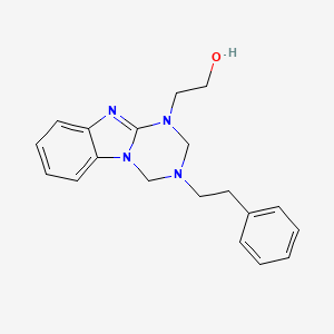 molecular formula C19H22N4O B1396329 2-[3-(2-phenylethyl)-3,4-dihydro[1,3,5]triazino[1,2-a]benzimidazol-1(2H)-yl]ethanol CAS No. 1306739-83-2