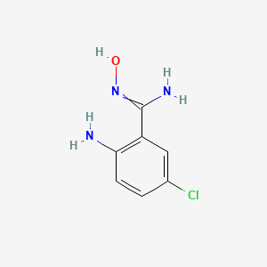 molecular formula C7H8ClN3O B13963308 Benzenecarboximidamide, 2-amino-5-chloro-N-hydroxy- 