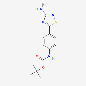 molecular formula C13H16N4O2S B13963312 Tert-butyl 4-(3-amino-1,2,4-thiadiazol-5-yl)phenylcarbamate CAS No. 1101173-97-0
