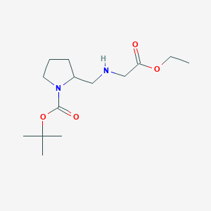 molecular formula C14H26N2O4 B13963319 tert-Butyl 2-(((2-ethoxy-2-oxoethyl)amino)methyl)pyrrolidine-1-carboxylate 